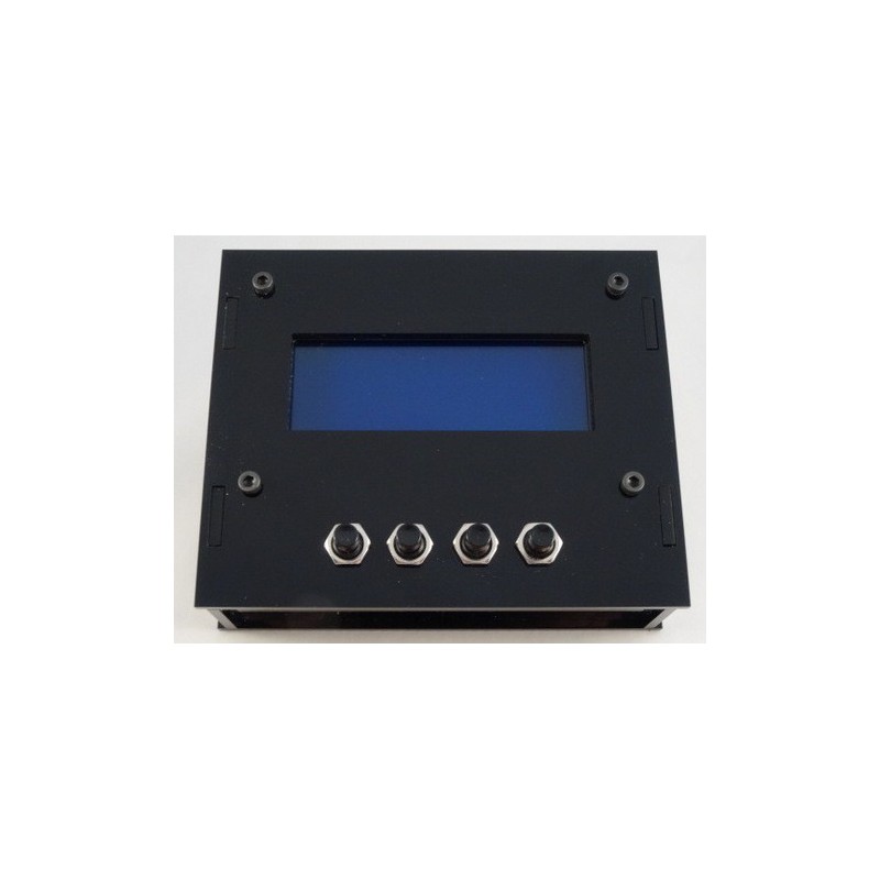 Black 4 x 20 Display housing with 4 buttons